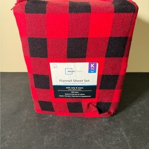 Mainstays Plaid Flannel Sheet Set in Red and Black